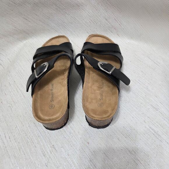 Stoney River Woman's Black Sandals with Memory Foam Foot Pads size 9 - Picture 4 of 8